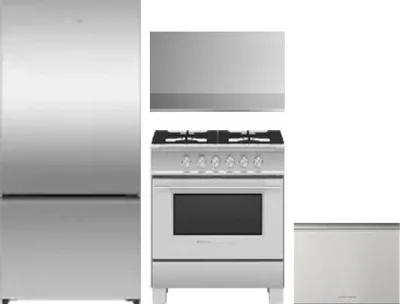 4 Piece Package Includes Refrigerator, Range, Hood And Dishwasher